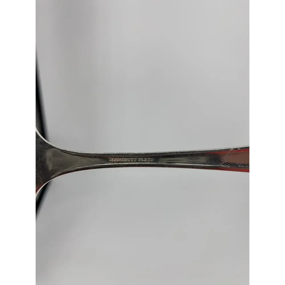 3 VTG Oneida Community Silver ADAM Silverplate Meat Serving Fork 1917 Monogramed